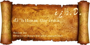 Öhlbaum Darinka névjegykártya